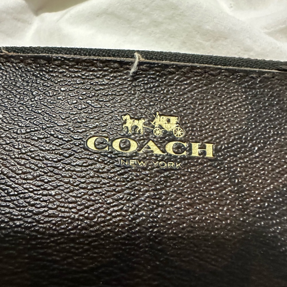 Coach Dark Brown Textured Leather Walket